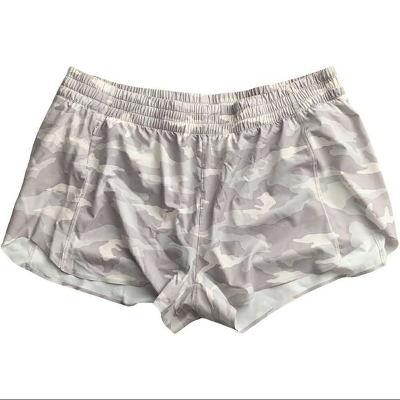 Athleta Hustle 3" Short Size XL Lined Workout Running Gym Gray Camouflage Camo - Picture 1 of 6